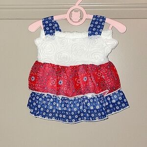 ❤️🤍💙 Summer Dress & Bloomers 6M